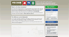 Desktop Screenshot of perdiemcalc.com