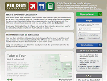 Tablet Screenshot of perdiemcalc.com